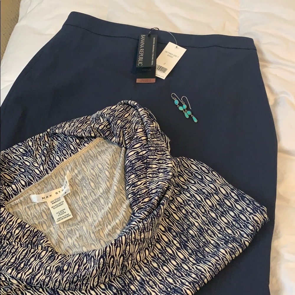 NWT Banana Republic Italian Wool Navy Ski…